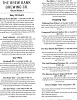 The Brew Bank menu