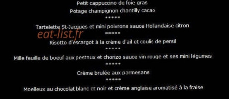 Saint Pierre menu