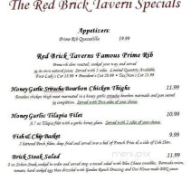 Red Brick Tavern menu