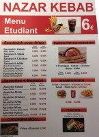 Le Nazar menu