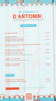 Le Comptoir D’antonin menu