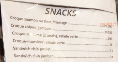 Le Cafe Des Sports menu