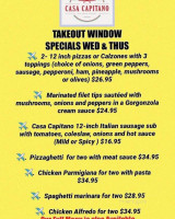 Casa Capitano menu