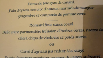 Auberge De Montessuy menu