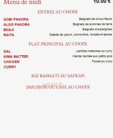 Le Punjab menu