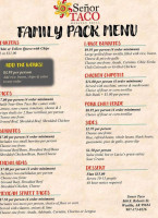 Senor Taco Mexican Grill menu