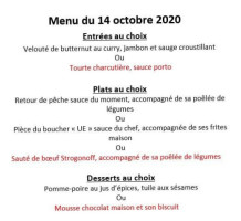 L'Ecole des Saveurs menu