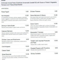 Cornell's menu