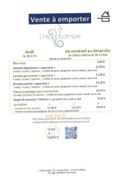 L'hippocampe menu