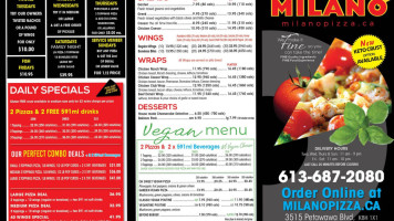 Milano Pizzeria menu