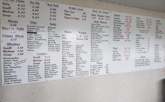 Beausejour Dairy Bar menu