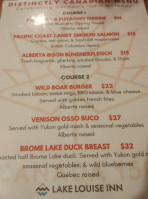 Explorer's Lounge menu