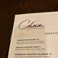 Chaz On The Plaza menu