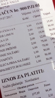 Albachiara menu