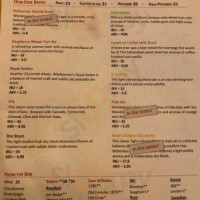 Wiedemann Brewing Company menu