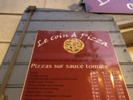 Le Coin a Pizza menu