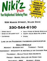 Niki'z Pub menu