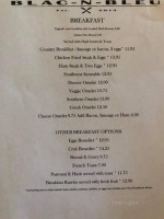 Blac-n-bleu Bistro menu