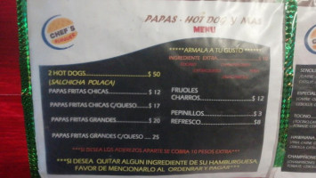 Hamburguesas Del Chef menu