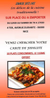 Snack Des Lys menu