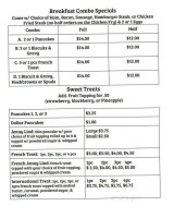 Long Branch Cafe Saloon menu