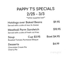 Pappy T's Pub And Lounge menu