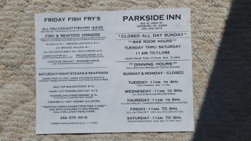 Parkside Inn menu