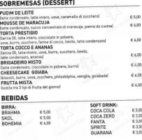 Copacabana menu