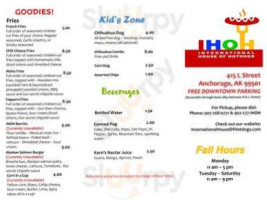 International House Of Hot Dogs menu