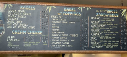 The Bagel Shack menu