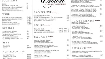 The Crown Bistro menu