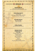 Braddock Inn menu