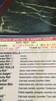 Aya Sushi menu