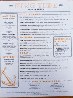 King Tide Fish Shell menu