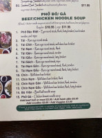 Pho Khang menu