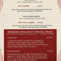 Thalaiva's Indian Kitchen menu