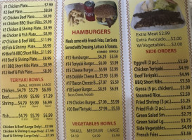 Tokyo Teriyaki And Hamburgers menu