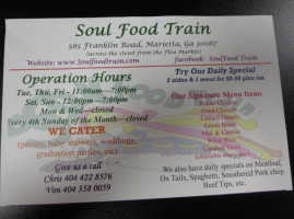 African Soul Food menu