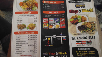 American Wings Hibachi menu