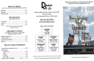 Daddy D'z Bbq Joint menu