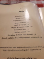 Auberge des Carmes menu