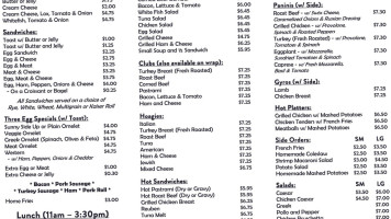 Deli At The Curtis Center menu