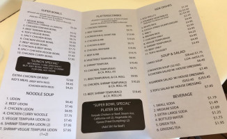 Super Bowl Express menu