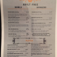 The Guilt Free Glutton menu