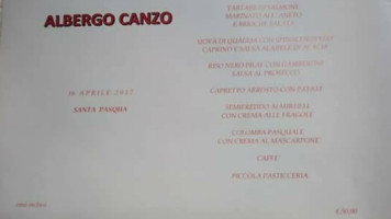 Albergo Canzo menu