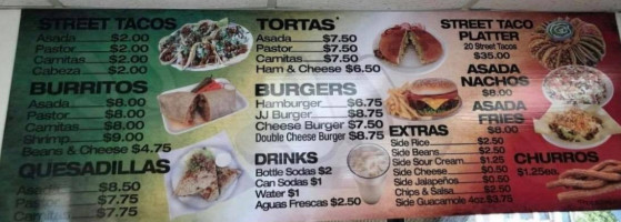 Jj's Tacos And Burgers menu