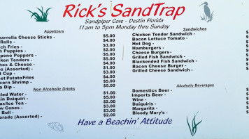 Sandpiper Cove menu