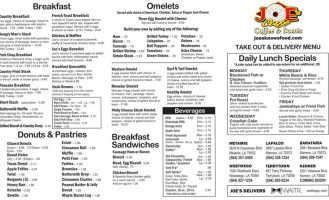 Joe's Cafe Donuts King Cakes menu