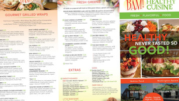 Bam! Healthy Cuisine menu