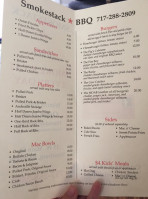 Smokestack Bbq menu